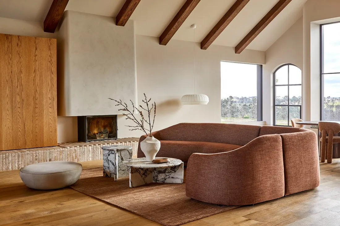 Juno Pebble 4-Seater Left Open End L Shape - Tawny