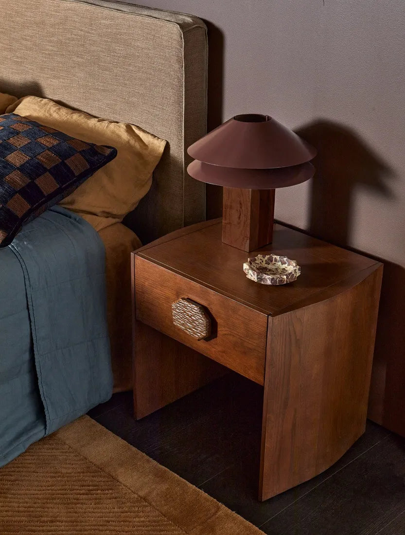Carvara Abstract Bedside - Mocha Oak