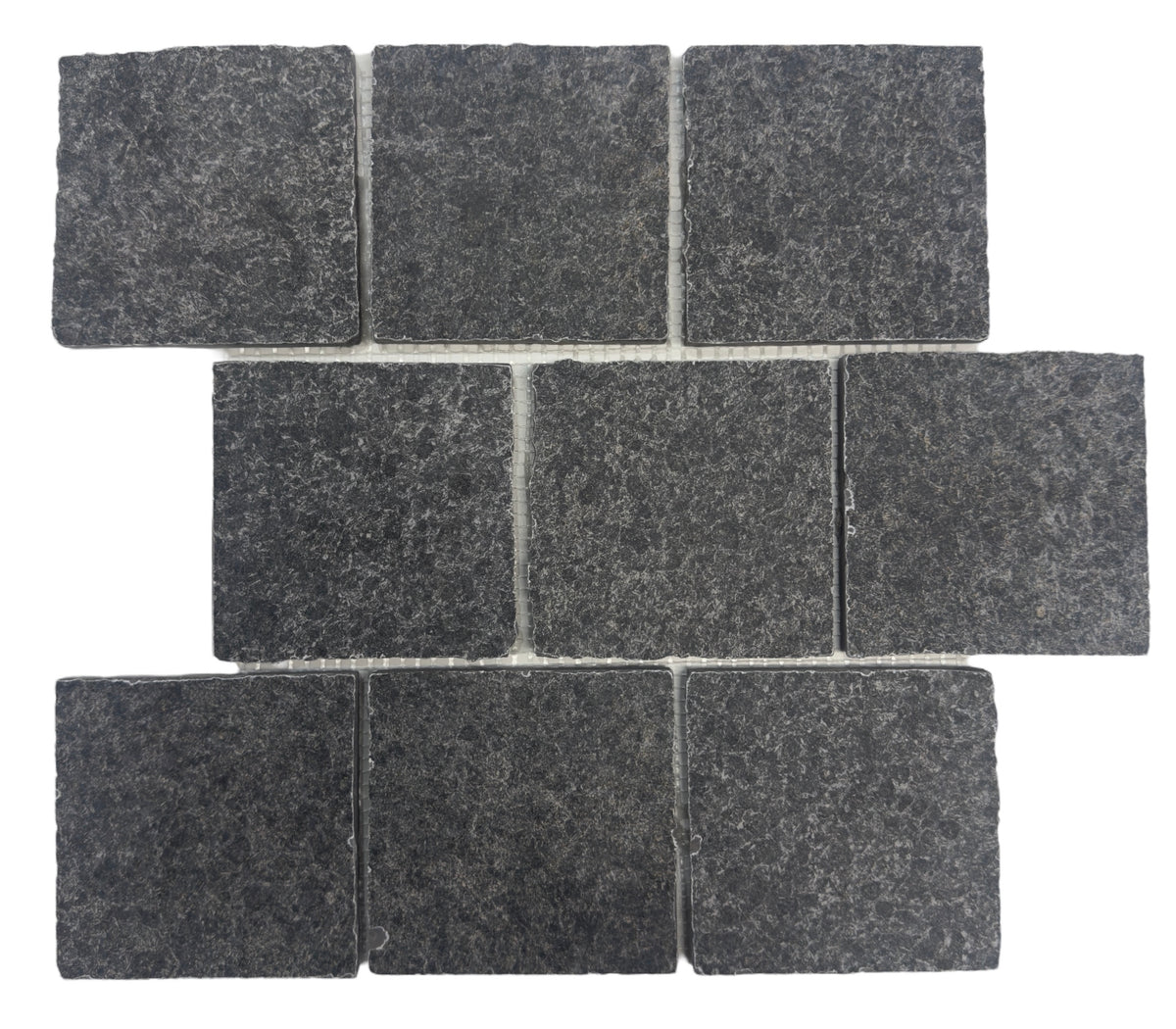 ASH BLACK PORCELAIN COBBLES BRICK BOND - 01