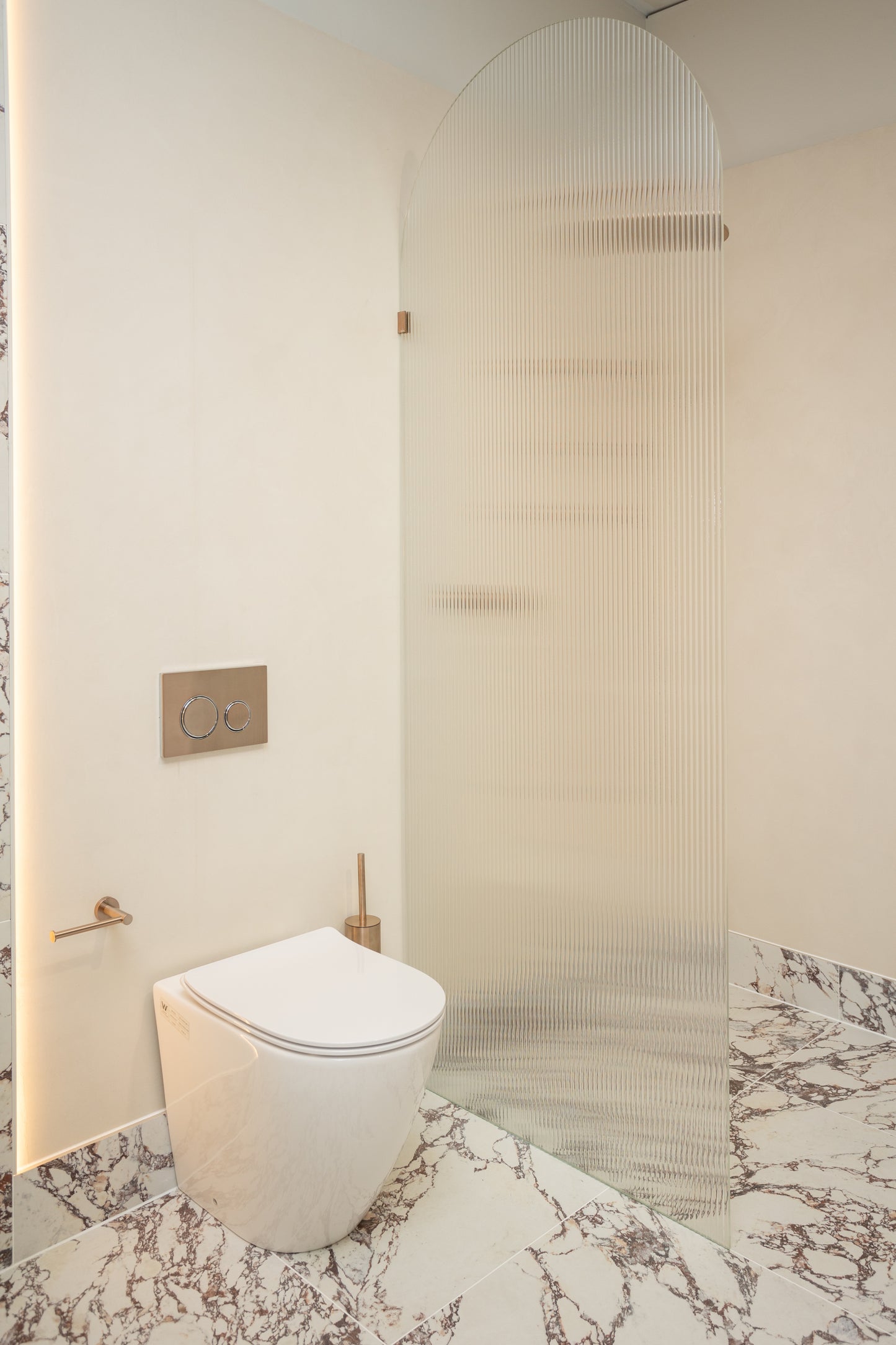 Custom Fluted Glass Shower Screen