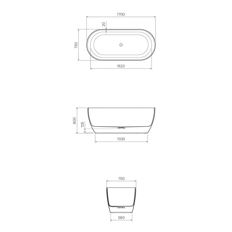 Parisi Elli II 1700 Freestanding Bath