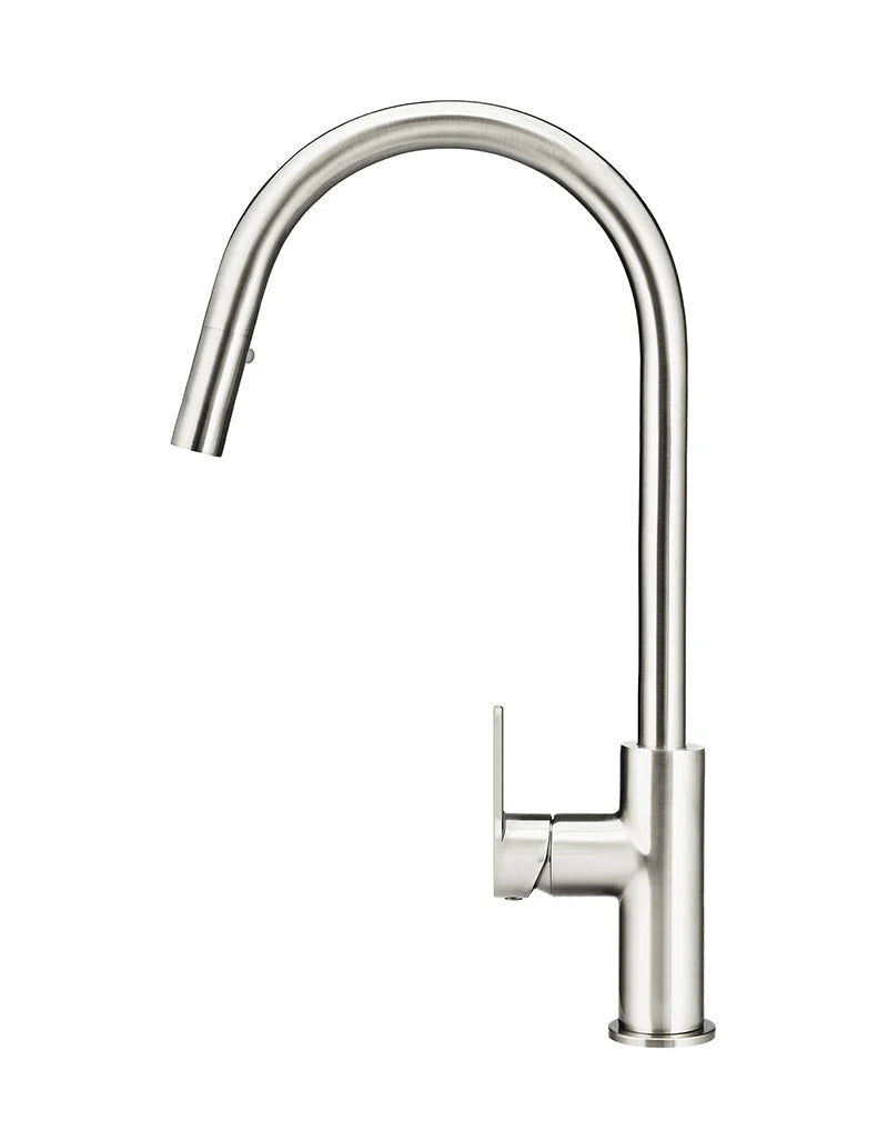 MEIR ROUND PADDLE PICCOLA PULL OUT KITCHEN MIXER TAP
