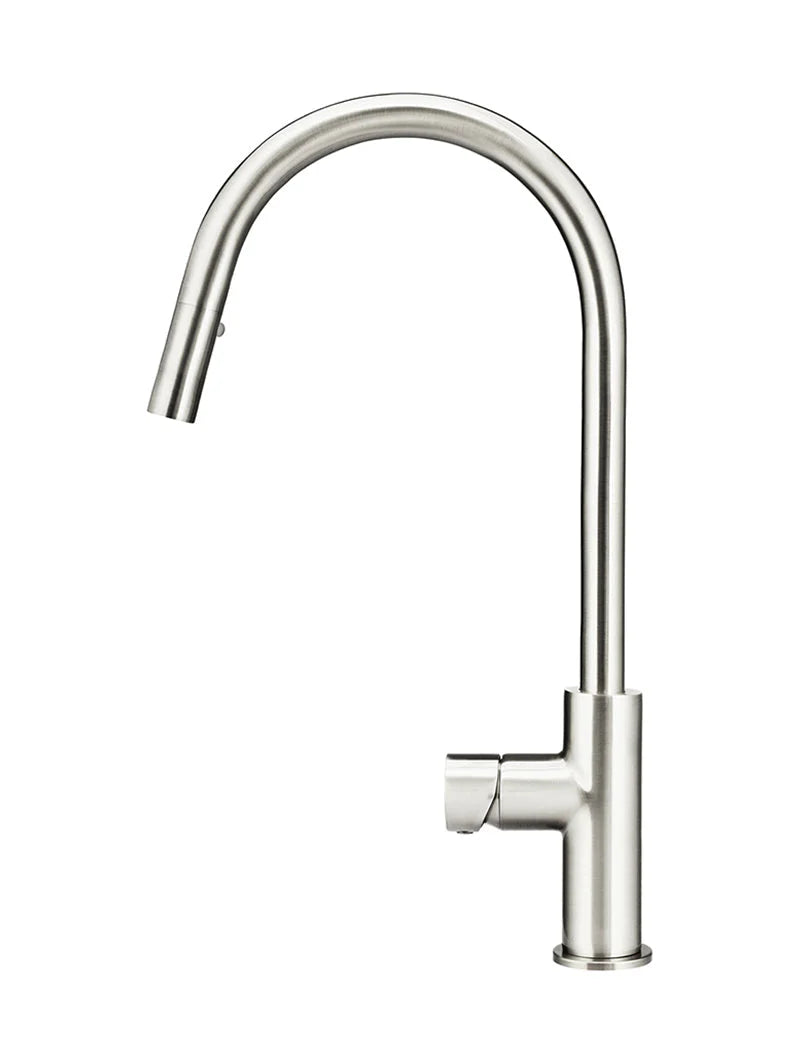 MEIR ROUND PINLESS PICCOLA PULL OUT KITCHEN MIXER TAP