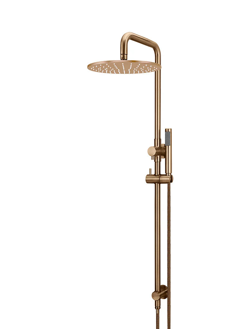 MEIR ROUND COMBINATION SHOWER RAIL, 300MM ROSE, SINGLE FUNCTION HAND SHOWER