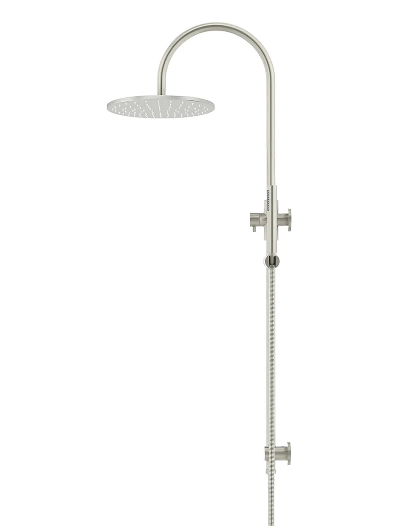 MEIR ROUND GOOSENECK SHOWER SET WITH 300MM ROSE, SINGLE-FUNCTION HAND SHOWER