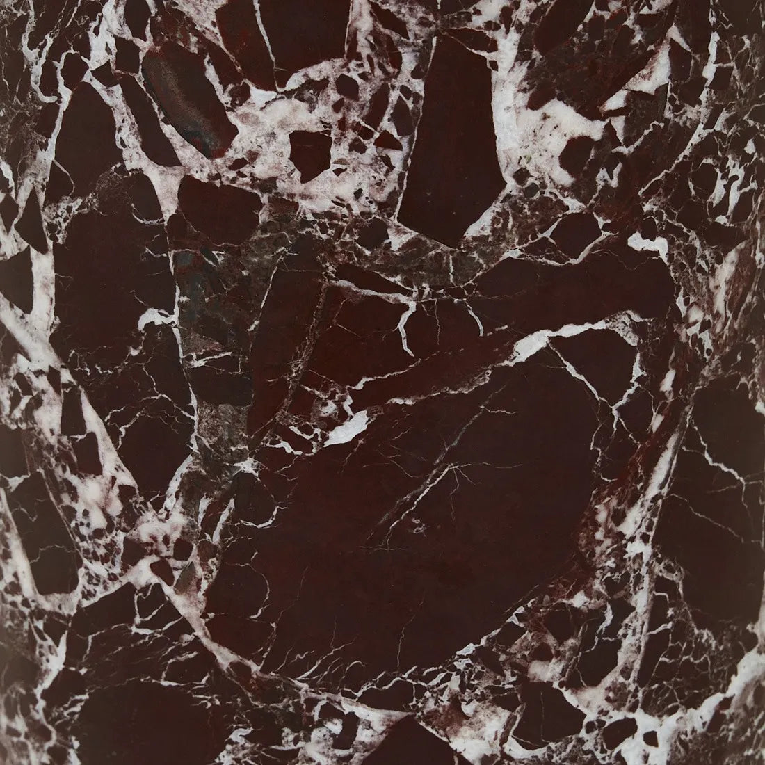 Helio Round Dining Table - Smoked Ash - Matt Rouge Marble