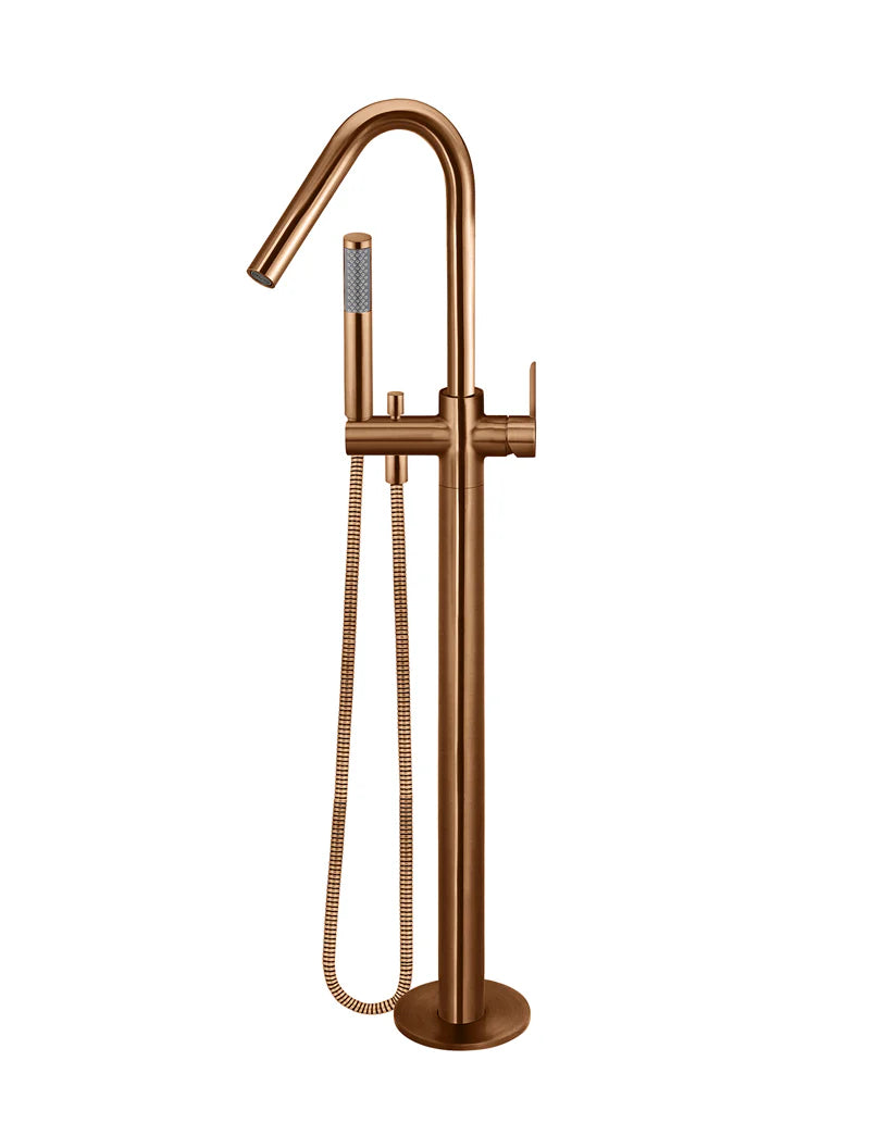 MEIR ROUND PADDLE FREESTANDING BATH SPOUT AND HAND SHOWER