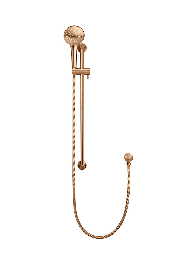 MEIR ROUND THREE FUNCTION HAND SHOWER ON RAIL COLUMN