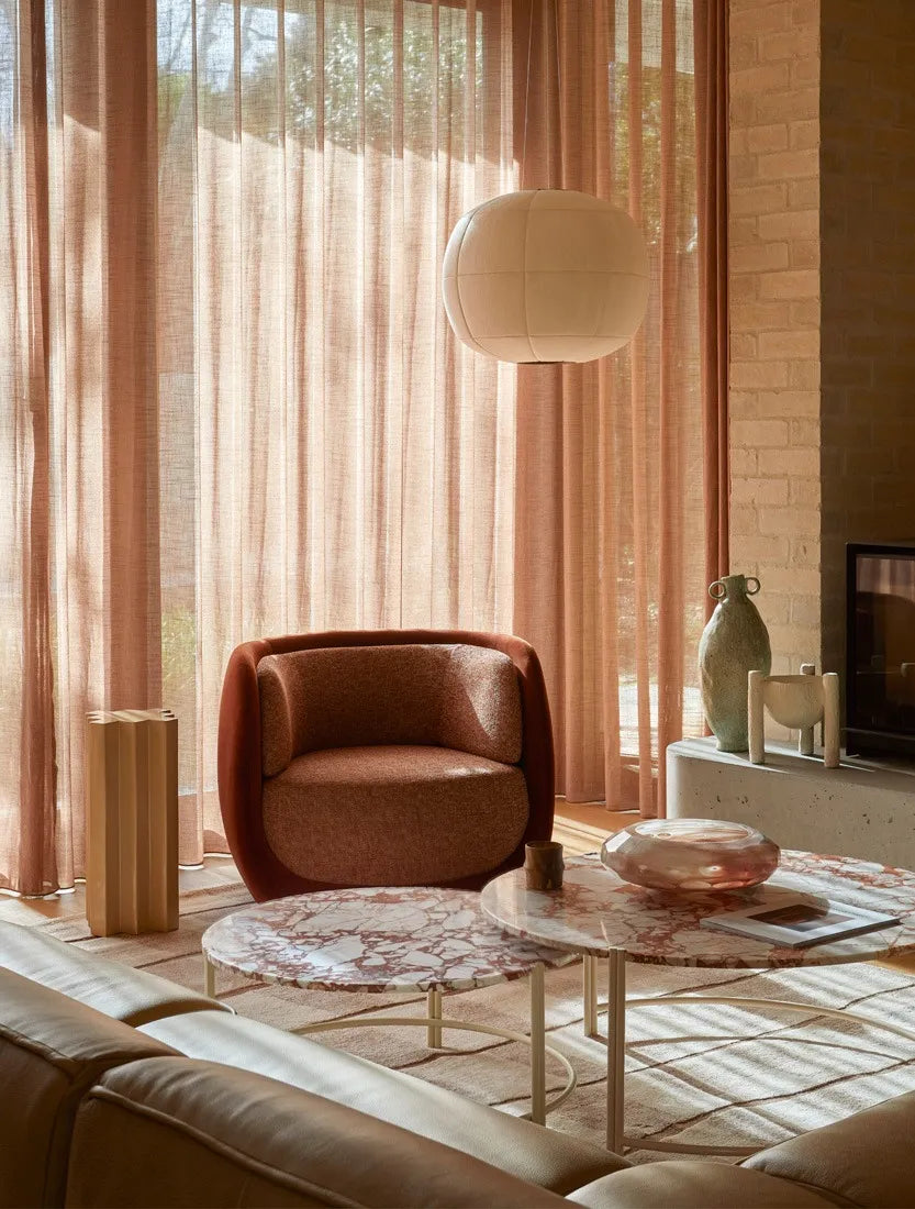 Mara Swivel Occasional Chair - Cinnamon Velvet - Cinnamon Speckle