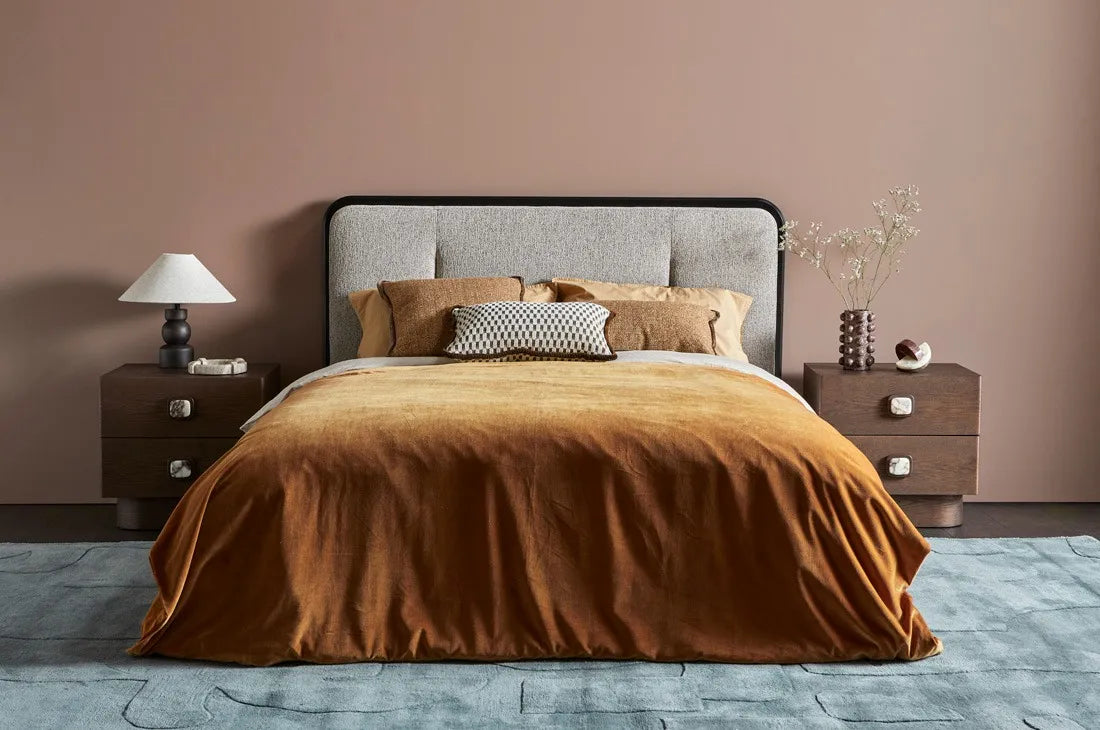 Ciel Bedside - Matt Ocean Marble - Tobacco Ash