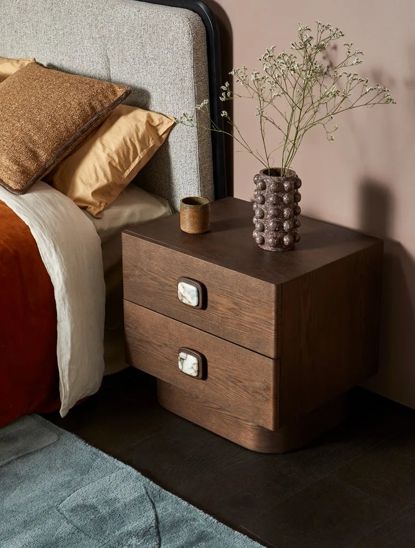 Ciel Bedside - Matt Ocean Marble - Tobacco Ash