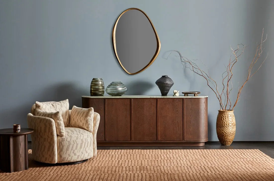 Miller Marble Buffet - Tobacco Ash - Matt Wild Sage