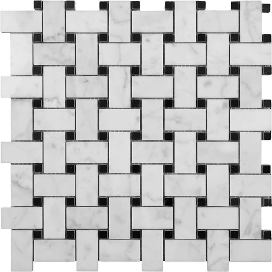 BASKETWEAVE CARRARA HONED