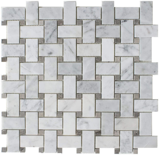BASKETWEAVE CARRARA + CINDERELLA GREY DOT