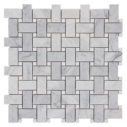 BASKETWEAVE CARRARA+ THASSOS DOT