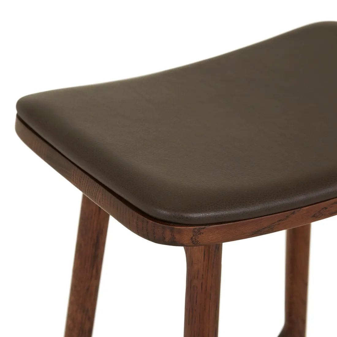 Tolv Odd Upholstered Barstool - Cigar Leather - Espresso Oak