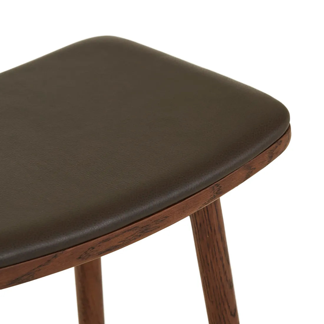 Tolv Odd Upholstered Barstool - Cigar Leather - Espresso Oak