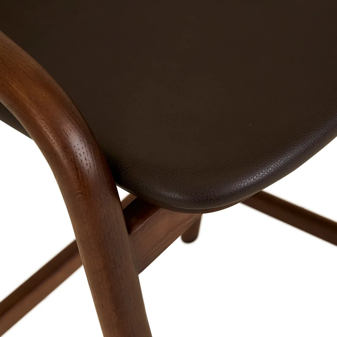 Tolv Inlay Upholstered Barstool - Cigar Leather - Smoked Oak