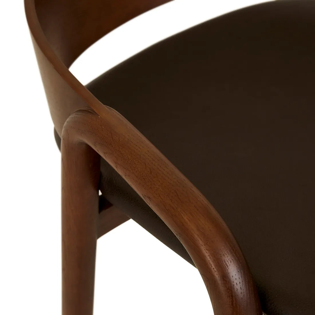 Tolv Inlay Upholstered Barstool - Cigar Leather - Smoked Oak