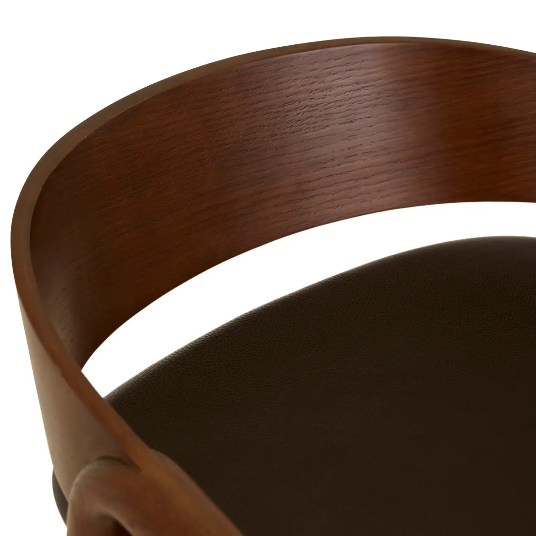 Tolv Inlay Upholstered Barstool - Cigar Leather - Smoked Oak