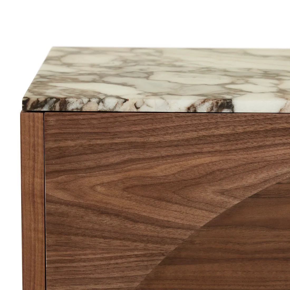 Archie Marble Buffet - Matt Ocean Marble - Walnut