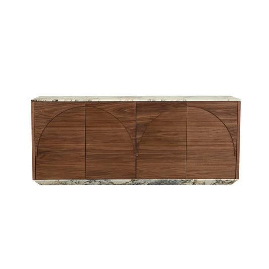 Archie Marble Buffet - Matt Ocean Marble - Walnut