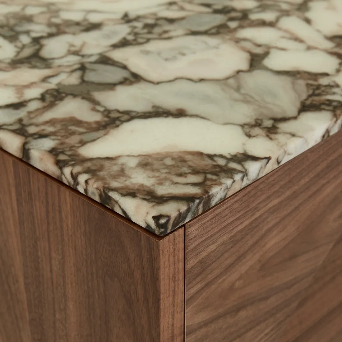 Archie Marble Buffet - Matt Ocean Marble - Walnut
