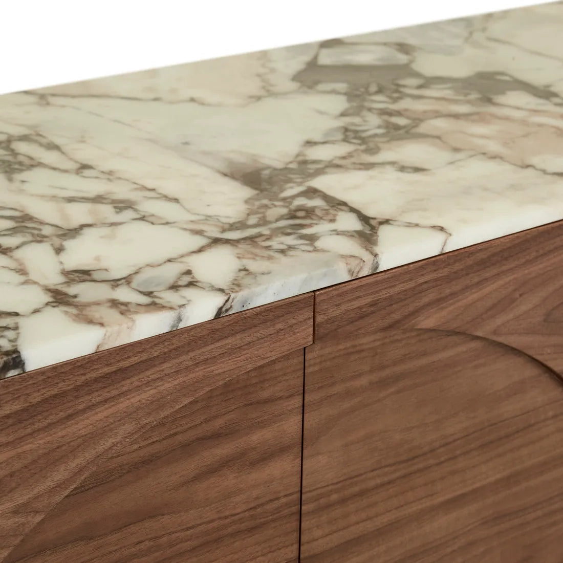 Archie Marble Buffet - Matt Ocean Marble - Walnut