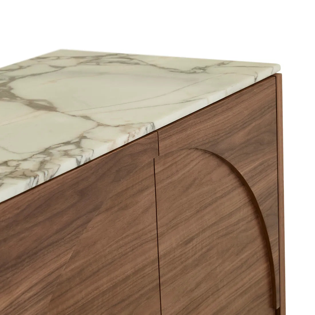 Archie Marble Buffet - Matt Ocean Marble - Walnut