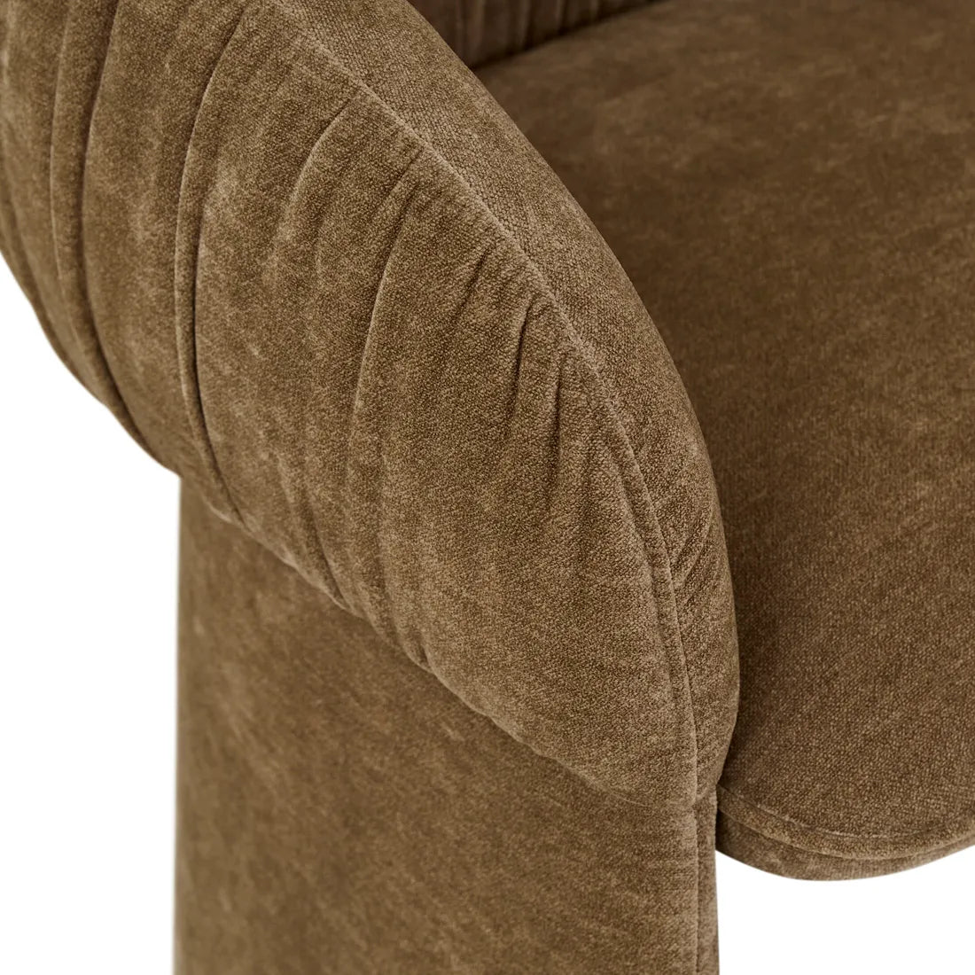 Cami Ruched Dining Armchair - Soft Russet