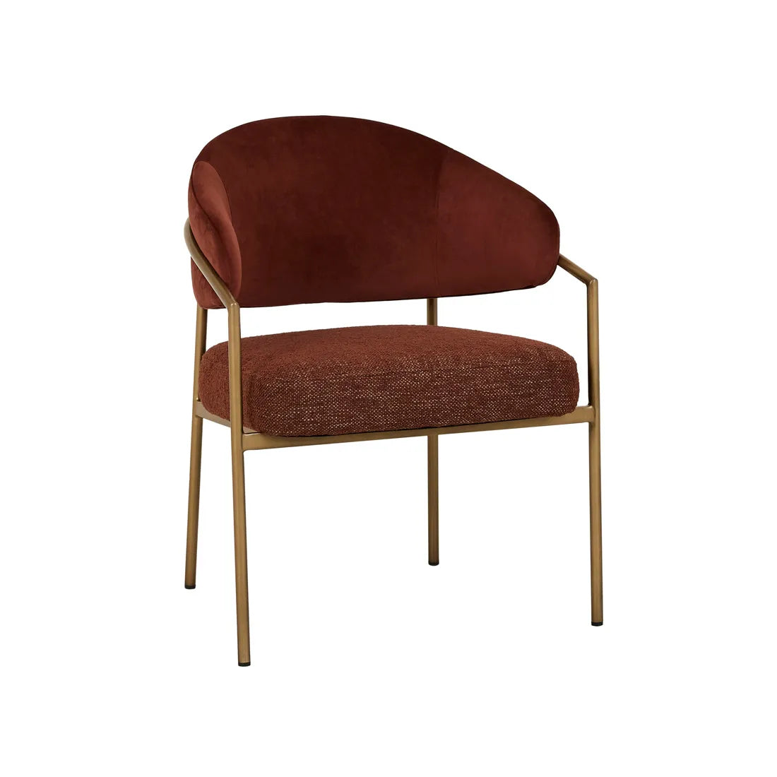 Edmund Dining Armchair - Rosewood - Rum Raisin