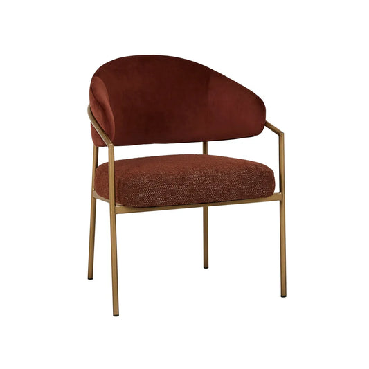 Edmund Dining Armchair - Rosewood - Rum Raisin