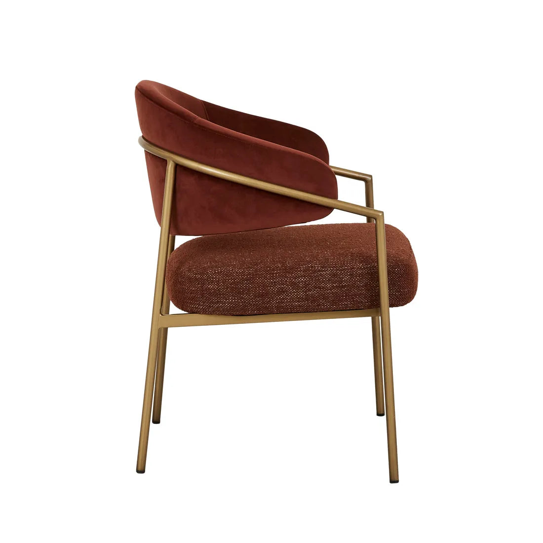 Edmund Dining Armchair - Rosewood - Rum Raisin