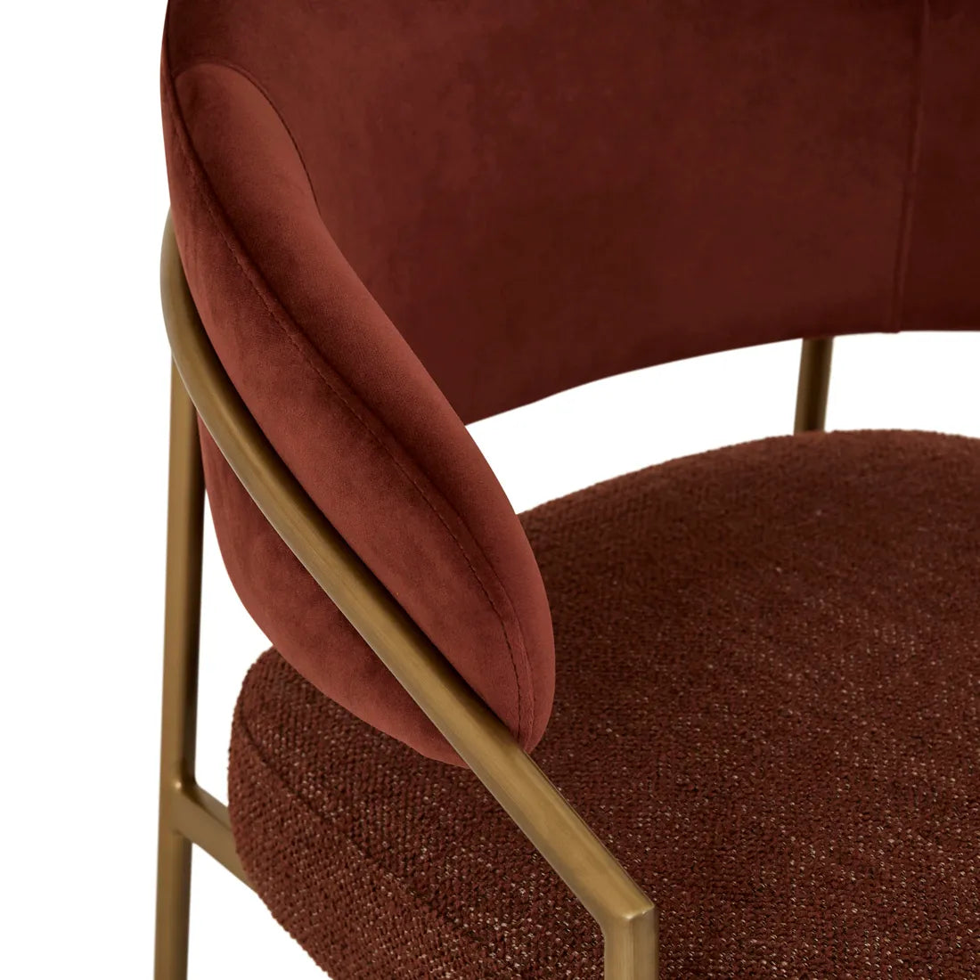 Edmund Dining Armchair - Rosewood - Rum Raisin