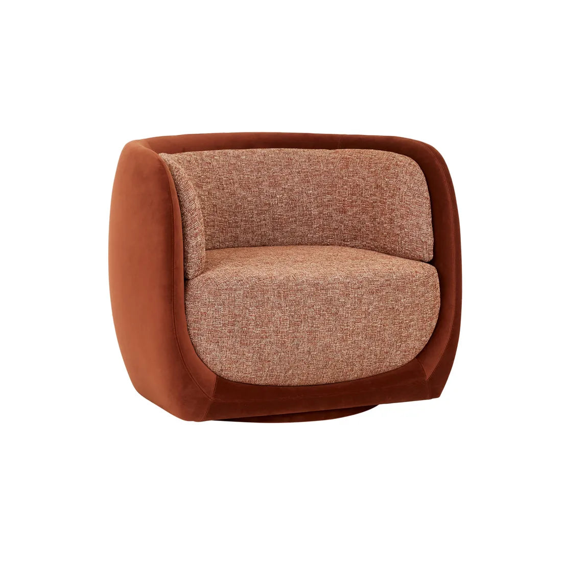 Mara Swivel Occasional Chair - Cinnamon Velvet - Cinnamon Speckle
