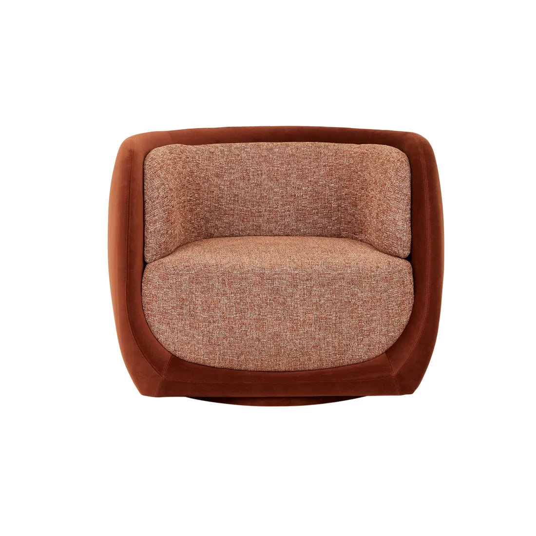Mara Swivel Occasional Chair - Cinnamon Velvet - Cinnamon Speckle