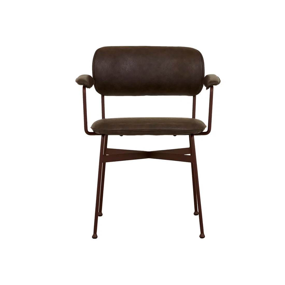Piccolo Dining Armchair - Vintage Matt Dark Brown PU - Matt Syrah