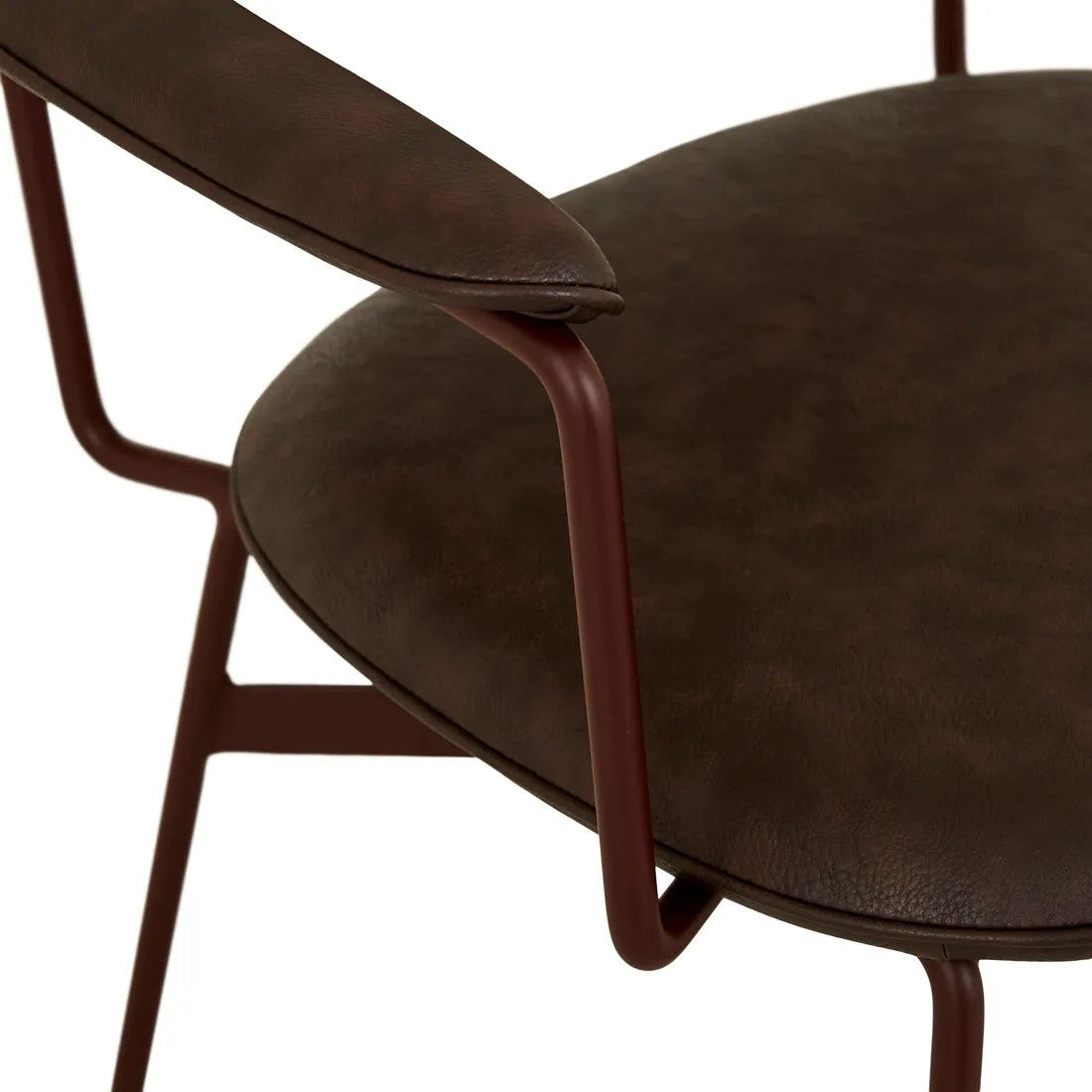 Piccolo Dining Armchair - Vintage Matt Dark Brown PU - Matt Syrah