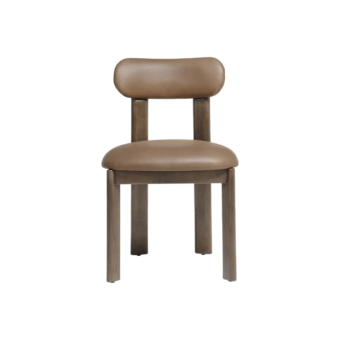 Ripple Dining Chair - Cacao Leather - Chocolate Oak