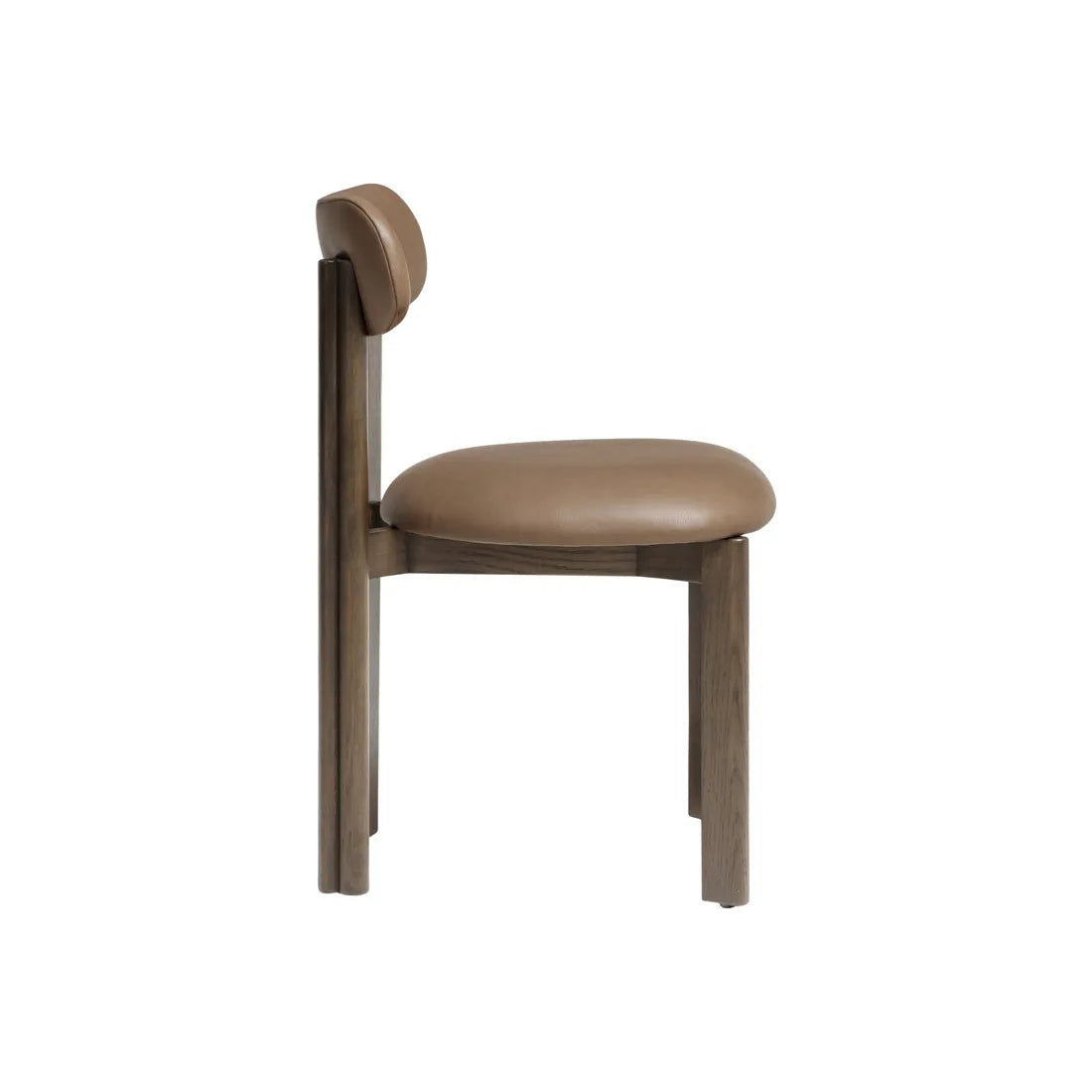 Ripple Dining Chair - Cacao Leather - Chocolate Oak