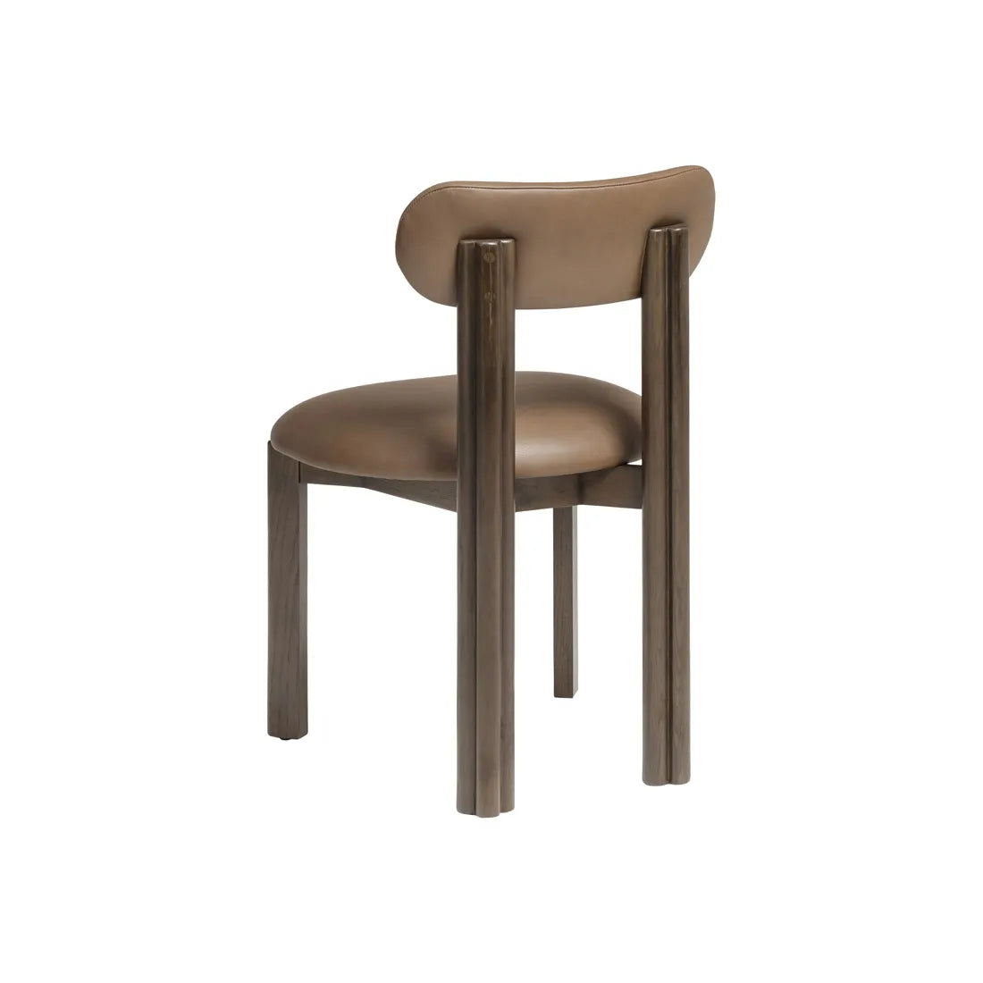 Ripple Dining Chair - Cacao Leather - Chocolate Oak