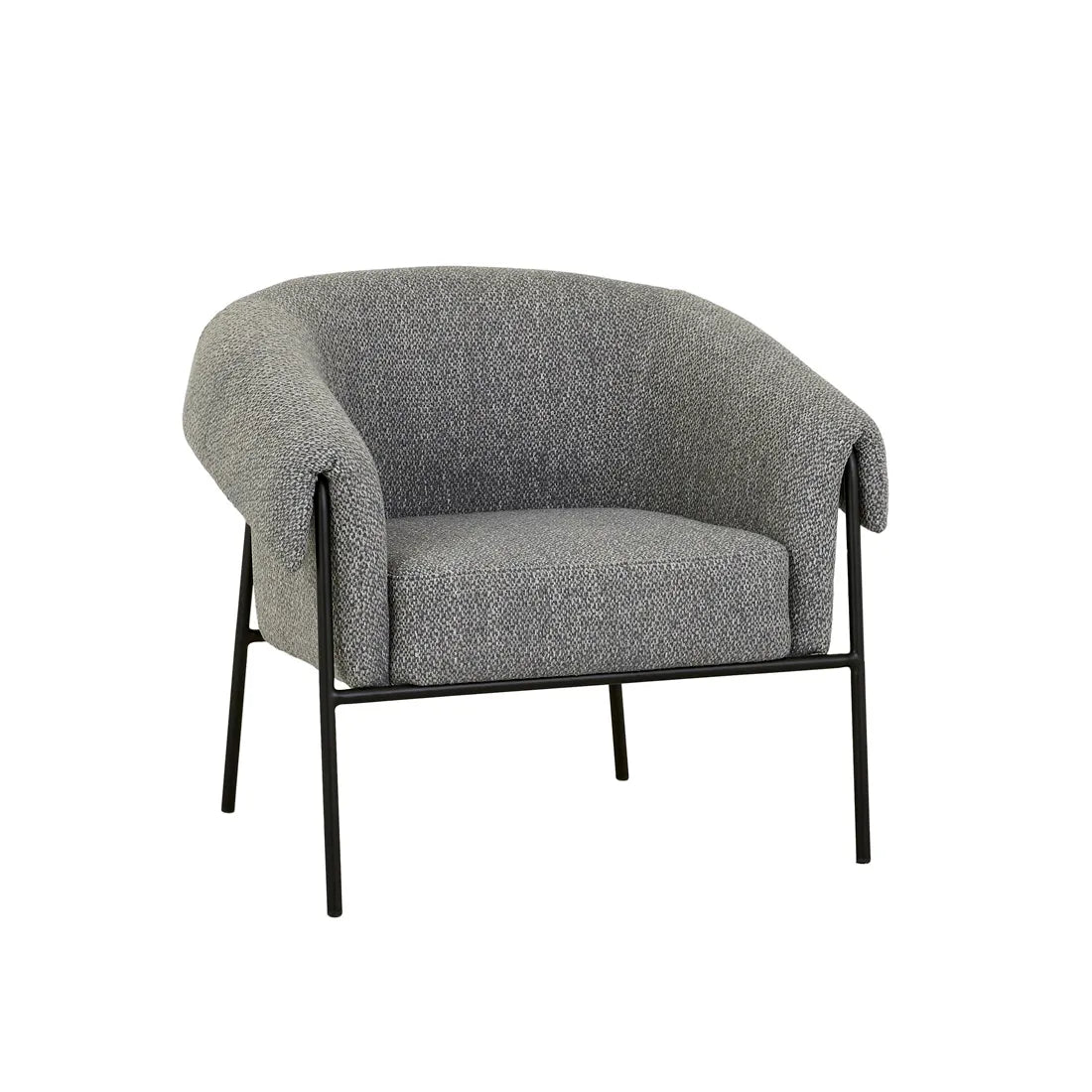 Sid Occasional Chair - Pewter - Matt Black