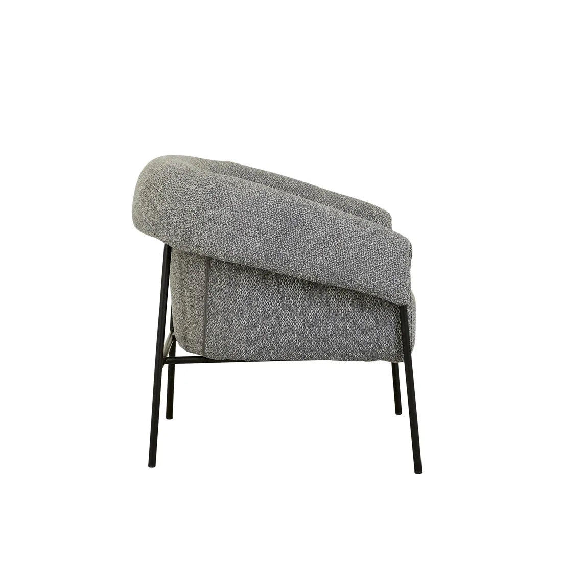 Sid Occasional Chair - Pewter - Matt Black