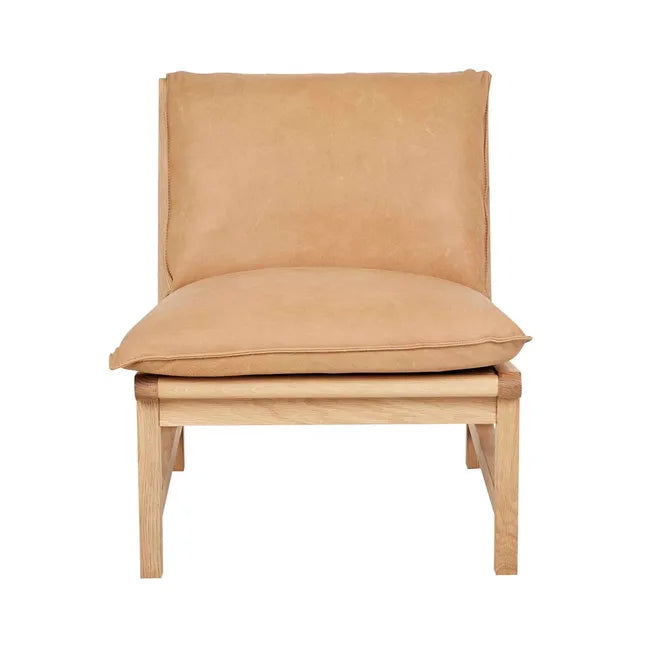 Tolv Cantaloupe Occasional Chair - Camel Leather - Light Oak