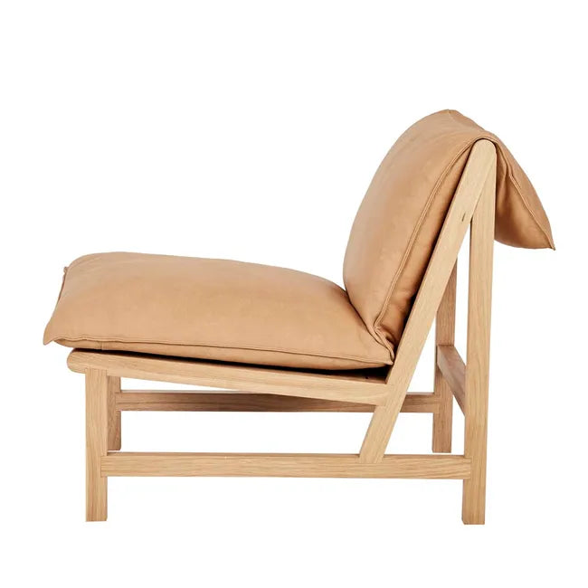 Tolv Cantaloupe Occasional Chair - Camel Leather - Light Oak