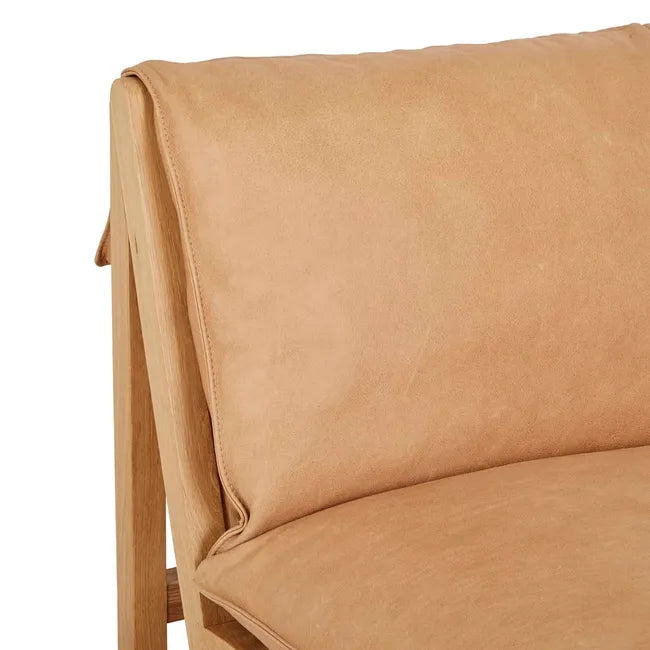 Tolv Cantaloupe Occasional Chair - Camel Leather - Light Oak