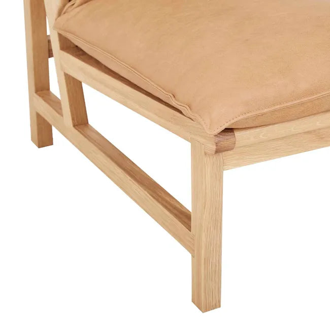 Tolv Cantaloupe Occasional Chair - Camel Leather - Light Oak