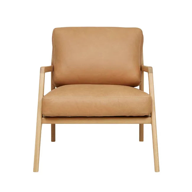 Tolv Nysse Occasional Chair - Camel Leather - Light Oak