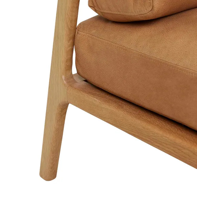 Tolv Nysse Occasional Chair - Camel Leather - Light Oak