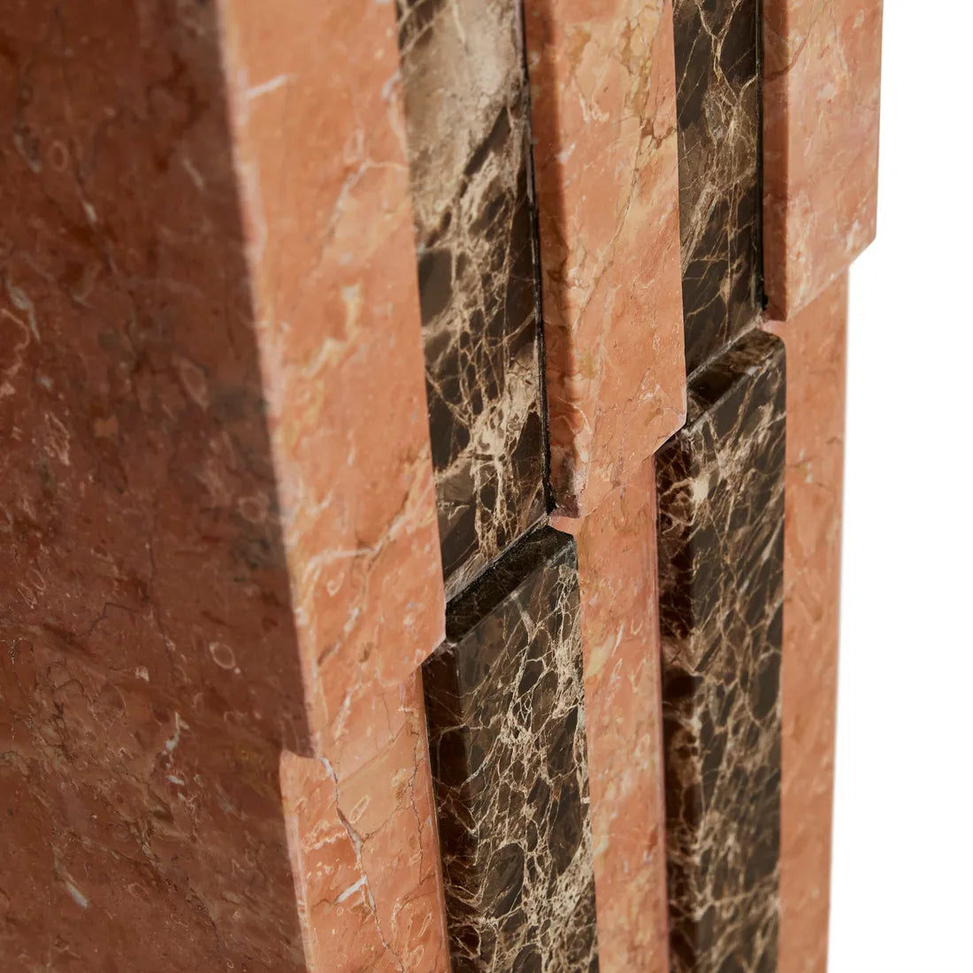 Zelda Marble Console - Emperador Marble - Satin Rosso Marble